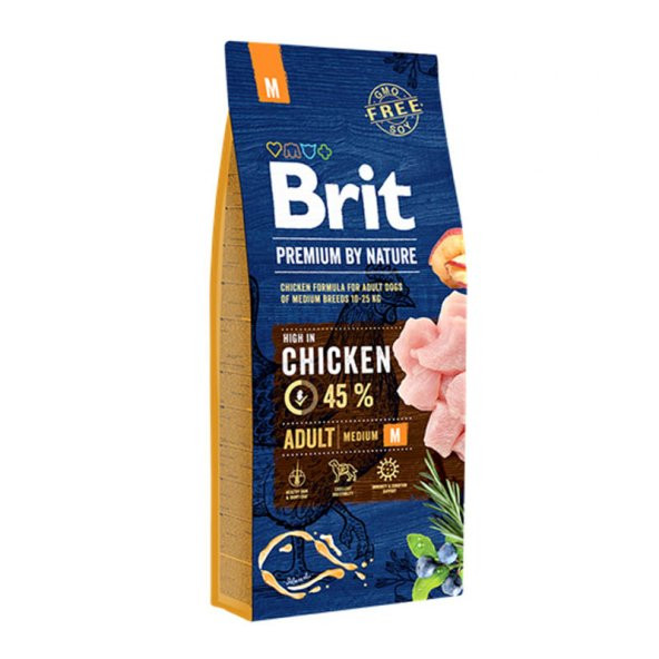 Brit Premium By Nature M Orta Irk Tavuk Etli Köpek Maması 15 kg