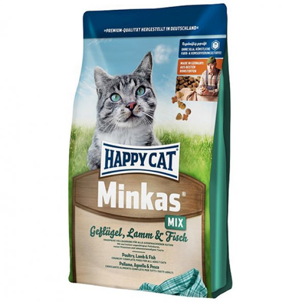 Happy Cat Minkas Mix Tavuk,Kuzulu Kedi Maması 10 Kg