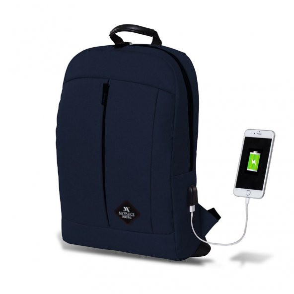 My Valice Smart Bag GALAXY Usb Şarj Girişli Notebook Sırt Çantası Lacivert