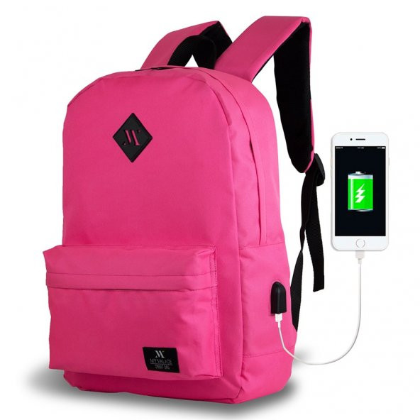 My Valice Smart Bag SPECTA Usb Şarj Girişli Akıllı Sırt Çantası Pembe
