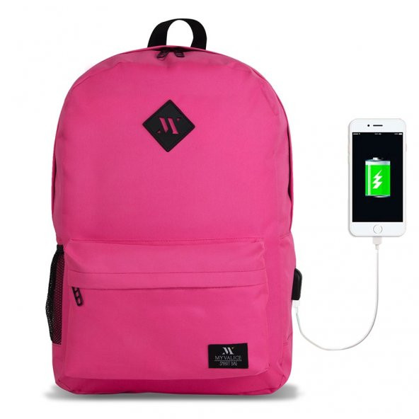 My Valice Smart Bag SPECTA Usb Şarj Girişli Akıllı Sırt Çantası Pembe - 2