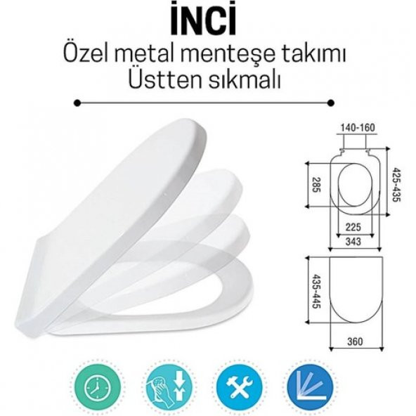 Nkp Klozet Kapağı İnci Soft Yavaş Kapanır - 2