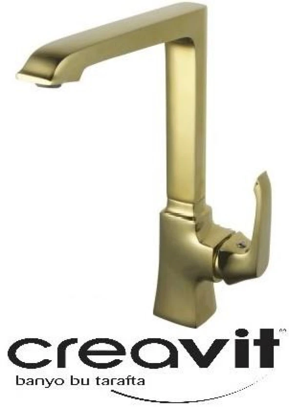 Creavit AG8500G Avangart Evye Mutfak Armatürü Bataryası Musluk Altın Gold