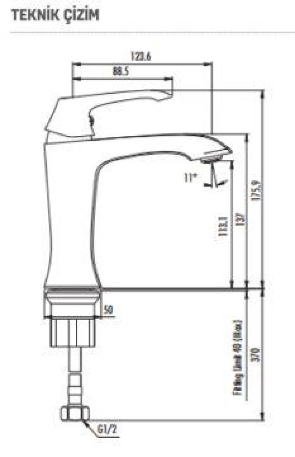 Creavit Avangart Lüx Lavabo Bataryası Armatürü AG1500 - 2