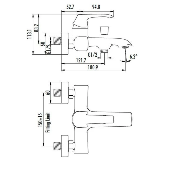 Creavit Avangart Lüx Banyo Bataryası Armatürü AG2500 ORJİNAL - 2