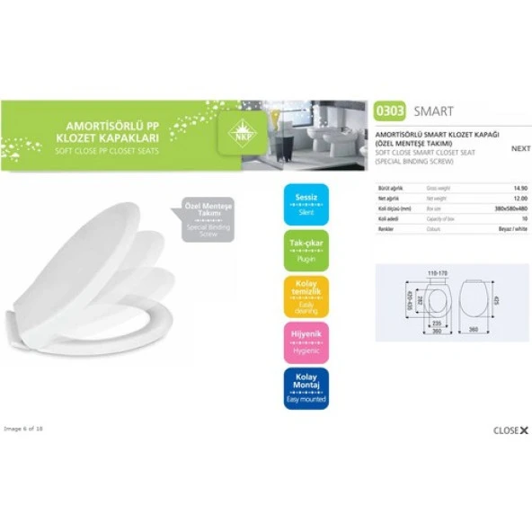 Nkp Smart Soft Close Yavaş Kapanan Amortisörlü Klozet Kapağı - 3
