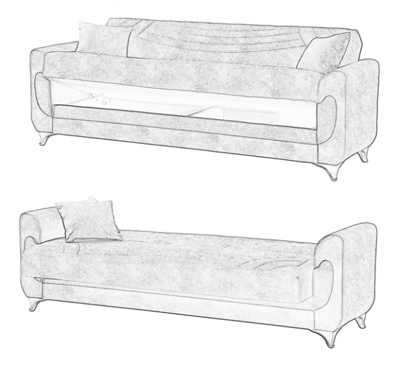 Kardelen Modern Kanepe - Füme (Sandıklı ve Yataklı) - 2