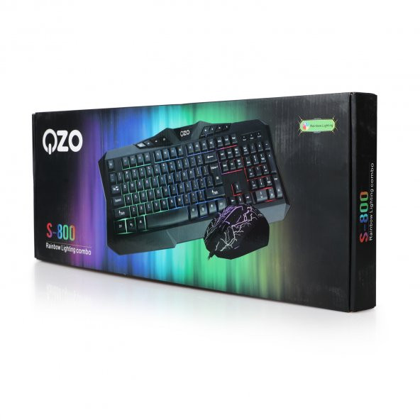 OZO Rainbow S800 Oyuncu Işıklı Klavye ve Mouse Set - 6