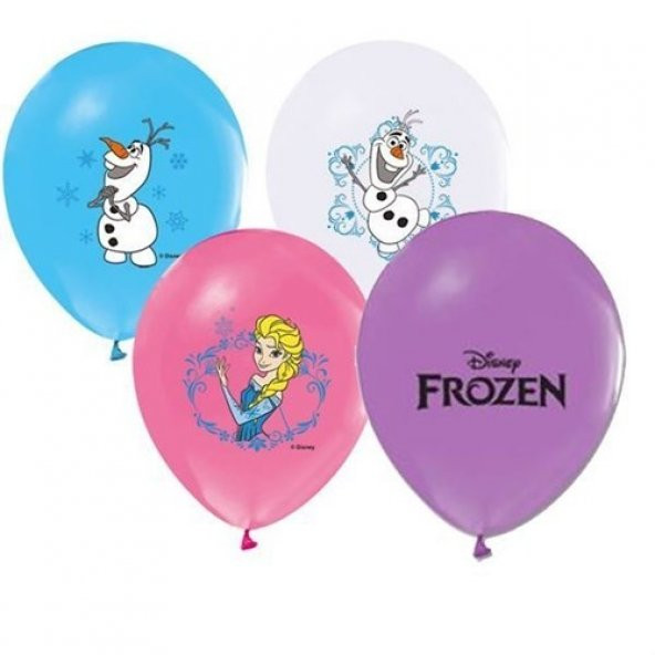 25 Adet Frozen Baskılı Renkli Latex Balon