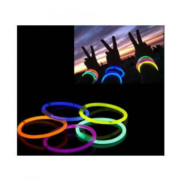 10 Adet Glow Stick Bracelet Fosforlu Kırılan Çubuk Bileklik