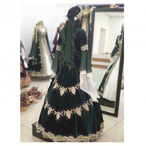 Şahnurkaftan Ayşıl Hint Model Bindallı 129