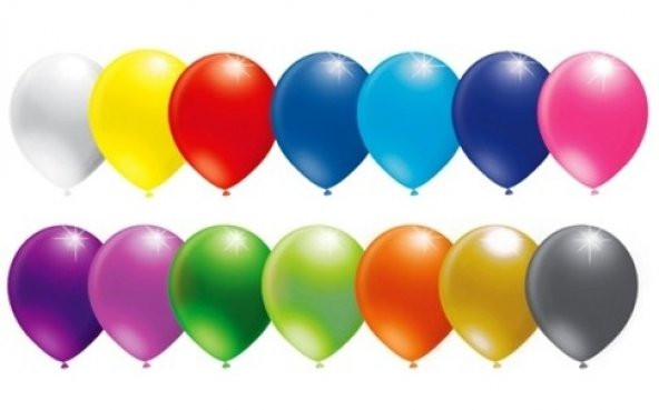 Karışık Renk Metalik Balon Parlak Balon Sedefli Balon 50 Adet