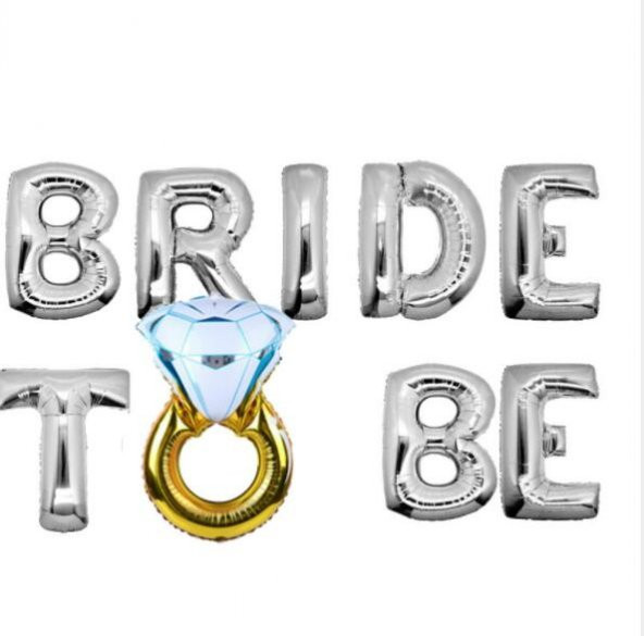 Gümüş 35 Cm Bride To Be Folyo Balon Yüzüklü