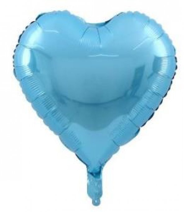 35-40 Cm Küçük Mavi Kalp Folyo Balon Mavi Kalp Folyo Balon