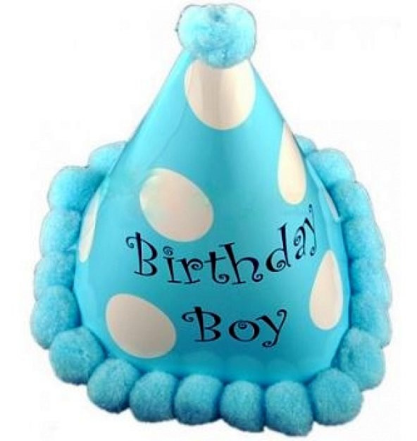 Karton Doğum Günü Şapkası Ponponlu Külah Şapka Birthday Boy Şapka