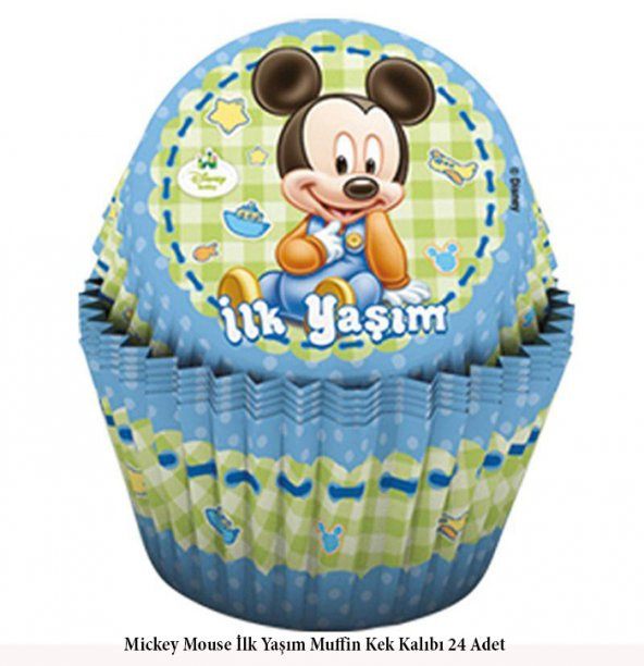 24 İlk Yaşım Mickey Mouse Muffin Kek Kalıbı Miki Maus Kek Kalıbı