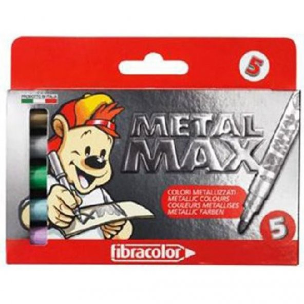 Fibracolor Metalmax Dekorasyon Kalemleri Keçeli Metalik 5 Renk