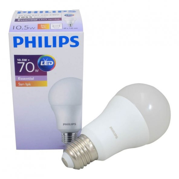 Philips 10,5W Essential Led Ampul E27 Duylu Sarı Işık