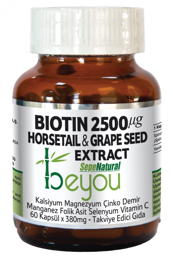 Biotin 2500 mcg Beyou Plus 60 Kapsül 880 mg B7 Vitamin