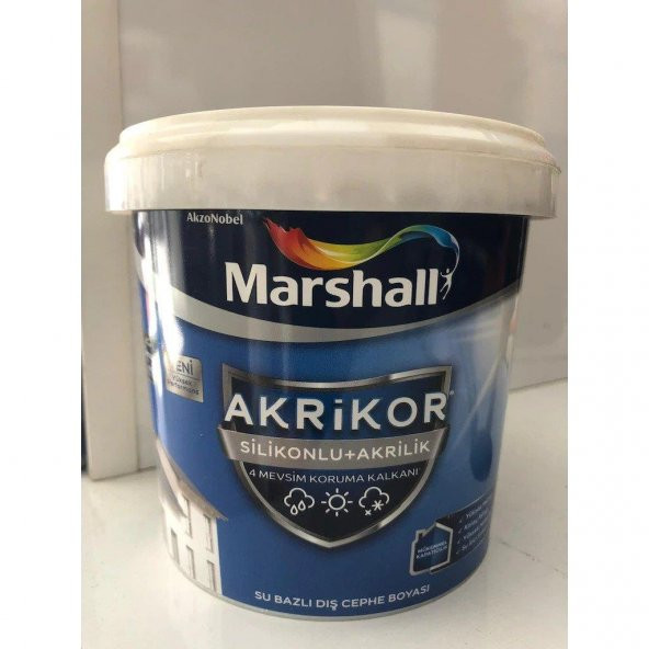 Marshall Akrikor Silikonlu + Akrilik Dış Cephe Boyası 2.5 Lt (beyaz)