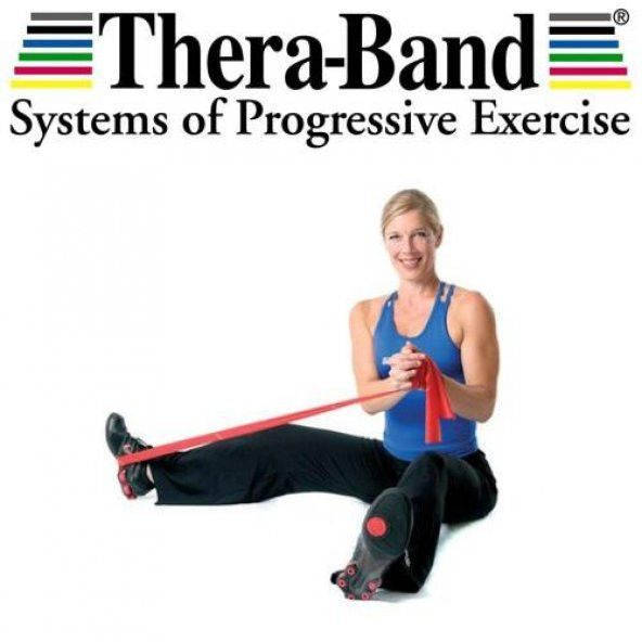 TheraBand Kırmızı Egzersiz Pilates Bandı Lastiği 1.5 Metre Paketli