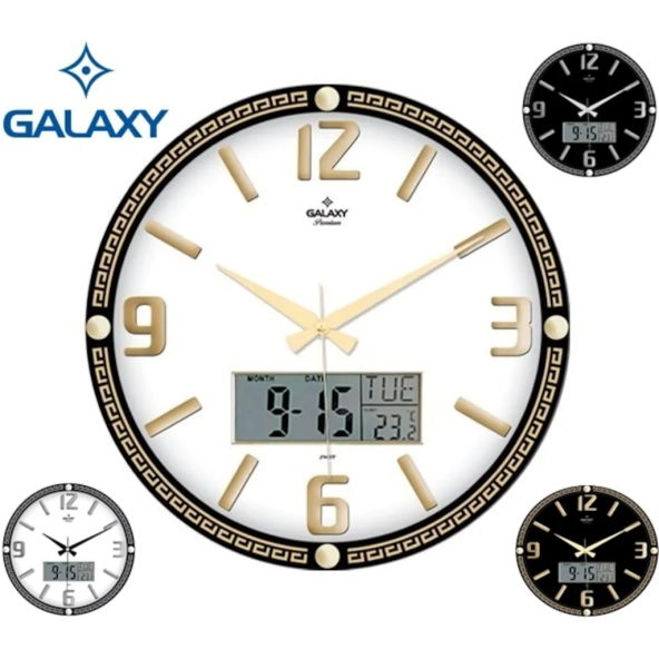 Duvar Saati Galaxy Premium Dijital Tarih Ve Termometre PİL HEDİYE
