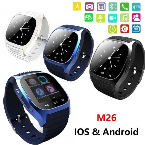 M26 Smart Watch Akıllı Saat Xiaomi LG Samsung iPhone Uyumlu
