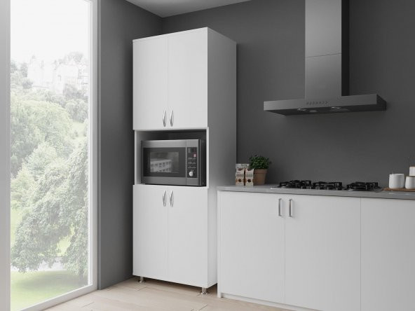 Kenzlife Dolap Çok Amaçlı Derin Kiler ve Fırın Dolabı İzar Beyaz - 3