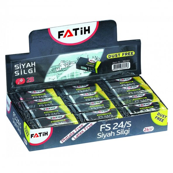 Fatih Fs24/S Siyah Silgi 24'lü Paket