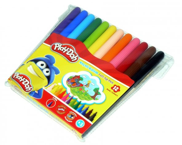 Play-Doh Keçeli Kalem 12 Renk 2Mm Pvc Ke-005