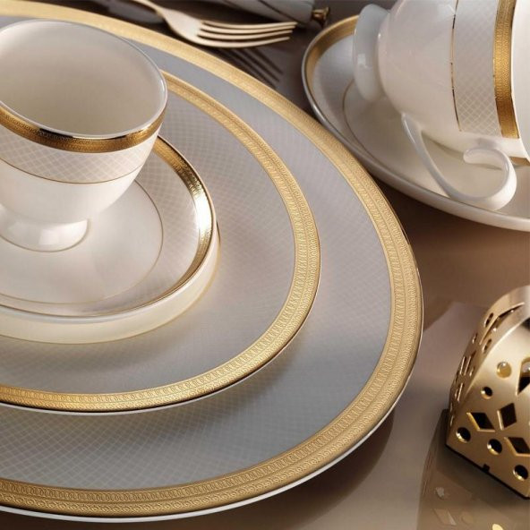 Kütahya Porselen Bone 84 Parça 25142 Desenli Yemek Takımı - 2