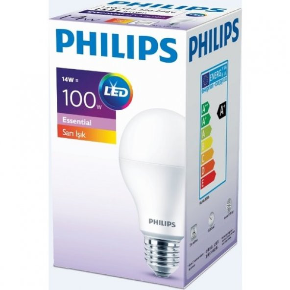 Philips Essential Led Ampul 14W (100W) E27 Duy Sarı Işık