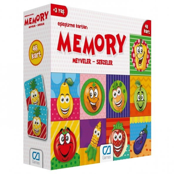 Hafıza Oyunu Eşleştirme Kartları 48 Parça Meyveler