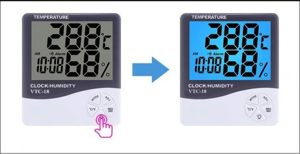 Newnet VTC-18 Oda İçi Isı Ve Nem Ölçer Dijital Saat & Termometre