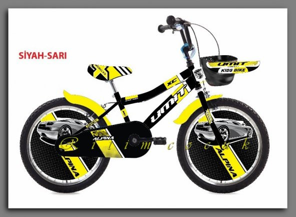 Yeni Sezon Ümit 2047 20 Jant Alpina BMX V Fren 7-8-9-10 Yaş Arasi Çocuk Bisikleti (Yan Tekersizdir) Sarı
