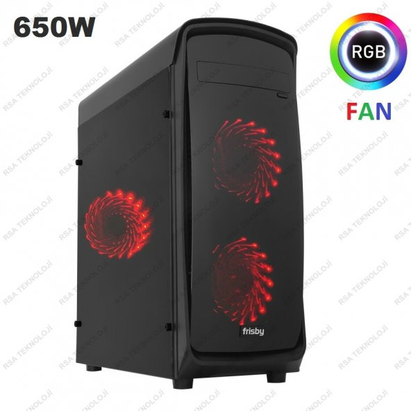 Frisby FC-8885G 650W 3x12cm Sessiz RGB Fanlı Pencereli Gaming Oyuncu Bilgisayar Kasası - 7