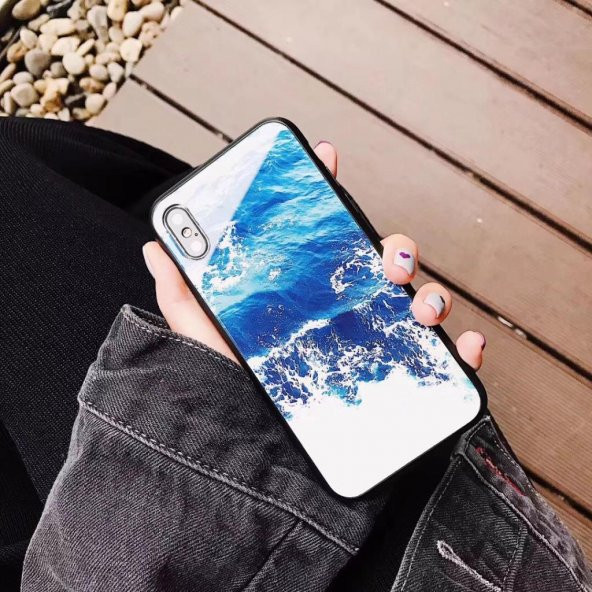 Apple iPhone X Deniz Desenli Lüks Yüksek Kalite Kılıf