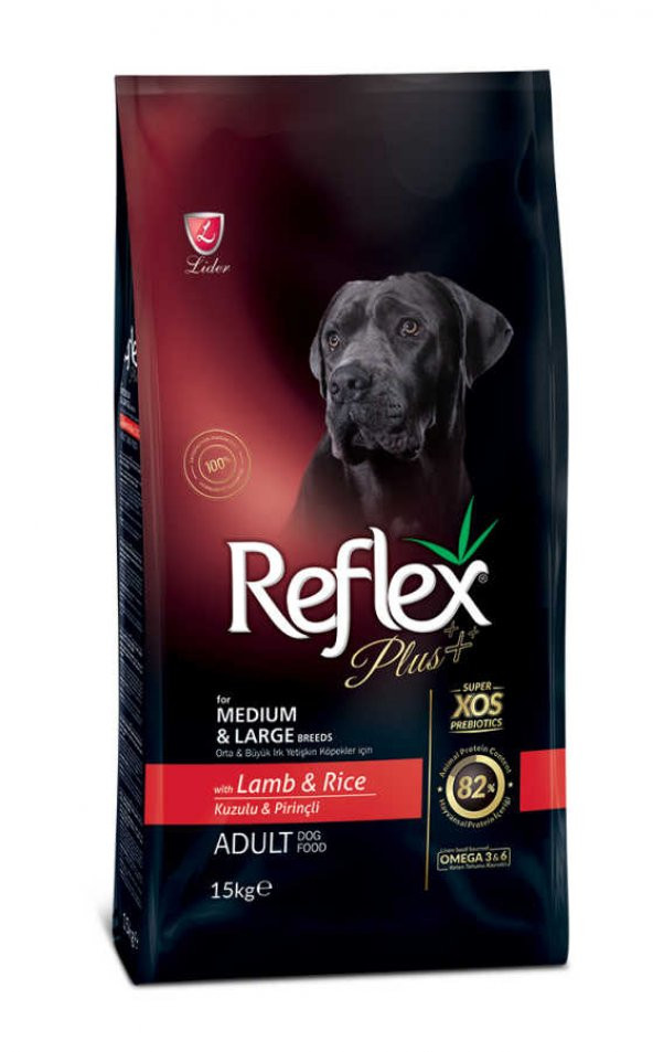 Reflex Plus Orta-Büyük Irk Kuzu Etli Yetişkin Köpek Maması 15 Kg