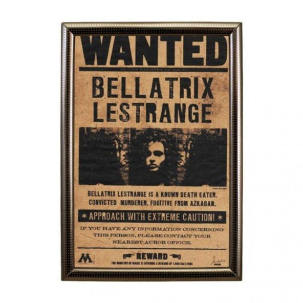 Harry Potter Bellatrix Lestrange Aranıyor Kraft Cam Çerçeveli Poster