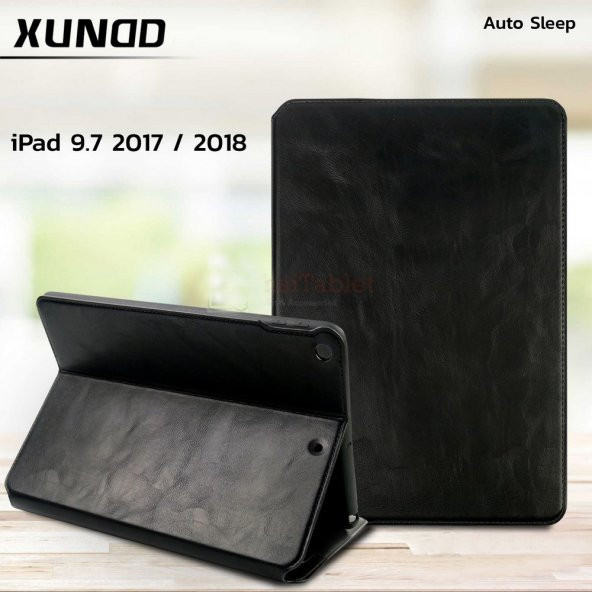 iPad 9,7 2018 A1893 A1954 Kılıf Xundd Gra Smart Siyah