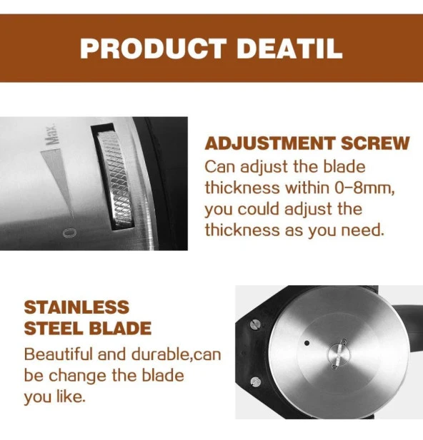 Döner Kesme Makinası Elektirikli+Yedek Tavuk Döner Kesme Bıçağı+Ful yedek parça seti - Resim 7