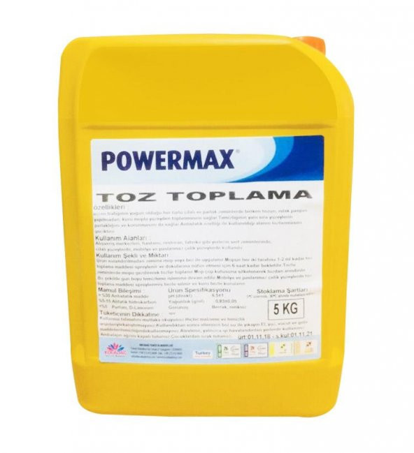 Powermax Statik Toz Toplama Maddesi Toz Toplama Deterjanı 5 KG