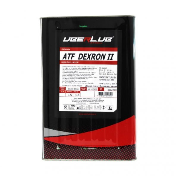 Uberlub Excell ATF Dexron 2 16 Lt  Otomatik Şanzıman Yağı