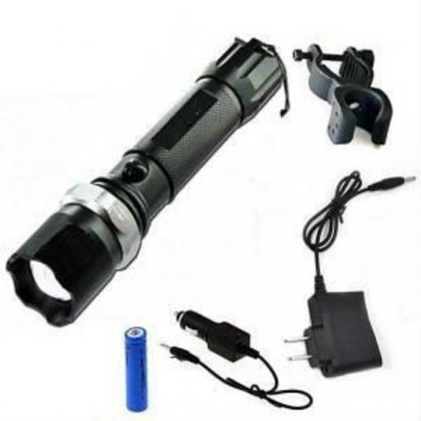 Swat KM-110 Zoomlu ve Şarjlı Polis Feneri Tüfek Aparatlı Tam Set