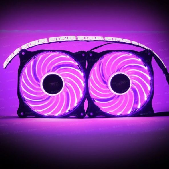 Dark DKCKRGB01 Ultra Bright RGB Multi LED Fan ve Şerit Kit (2x120 - 4