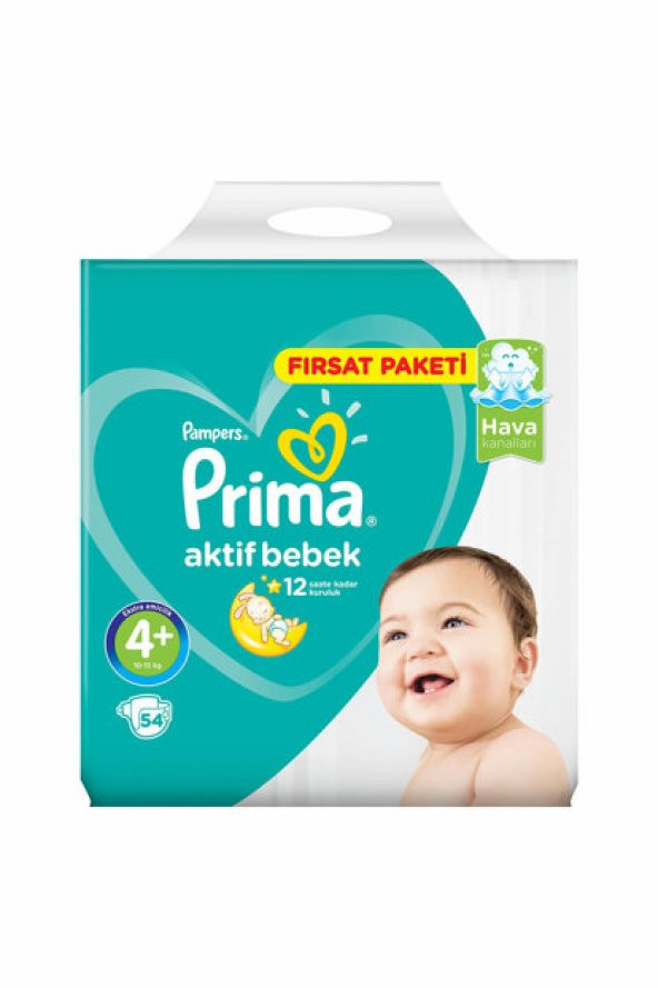 Prima Bebek Bezi 4+ Beden  Süper Fırsat Paketi 54 adet