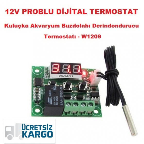Dijital Termostat 12V Kuluçka,Akvaryum,Buzdolabı,Derindondurucu