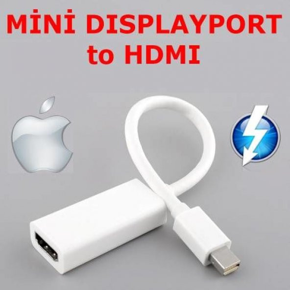 Mini Displayport to Hdmi Kablo Display Port HDMİ Görüntü Ses