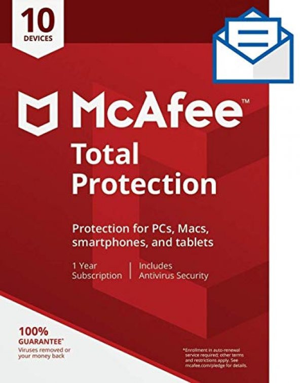 McAfee Total Protection 2019 10 Cihaz 1 (EDS)