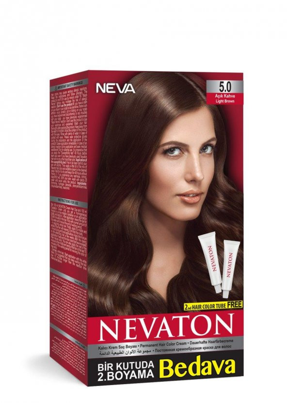 Nevaton Set Saç Boyası Bir Kutuda 2 Boyama  5.0 Açık Kahve - 1